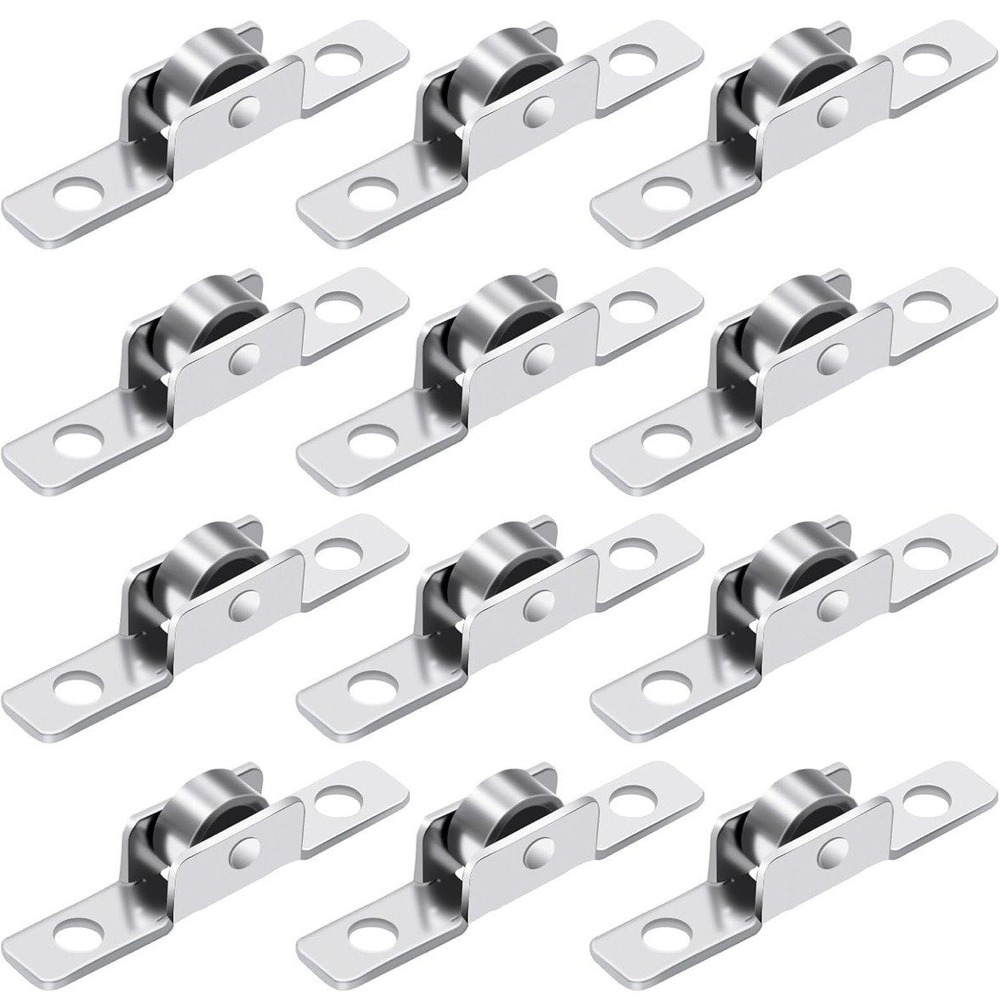 12 Pack 3/8 inch Push-Pull Sliding Window Roller Metal Wheels, Universal‎ Metal